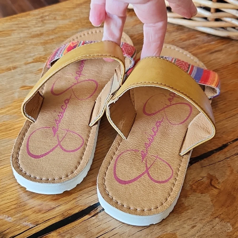 Aztec Tribal Woven Slides Sandals‎ sz 4